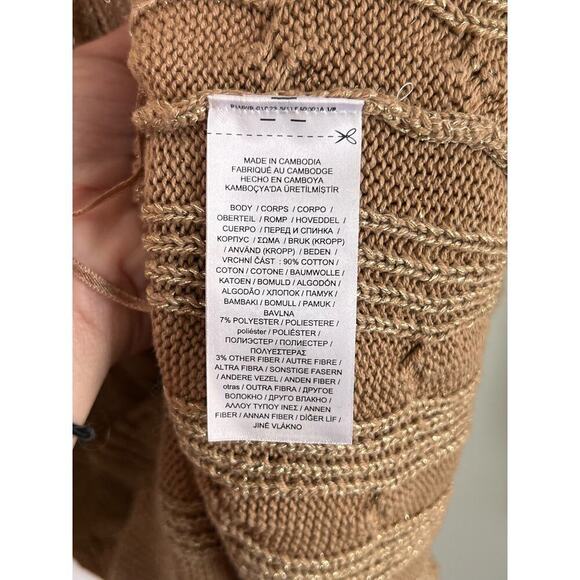 Lauren Ralph Lauren Cable-Knit Boat Neck Sweater Pullover Camel Women's Plus 2X - Picture 8 of 9